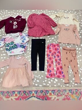 Lot of 9 Zara Kids tutu dress leggings top ribbed sweater toddler long sleeve
